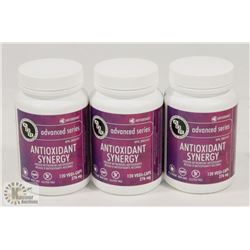 3 BOTTLES OF 120 ADVANCED VEGI-CAPS ANTI-OXIDANTS