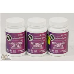 3 BOTTLES OF 120 ADVANCED VEGI-CAPS ANTI-OXIDANTS