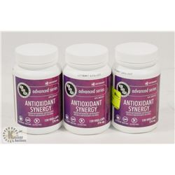3 BOTTLES OF 120 ADVANCED VEGI-CAPS ANTI-OXIDANTS
