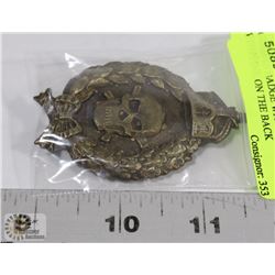 GERMAN BADGE WITH SKULL HEAD WITH PINK ON THE BACK