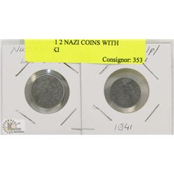 1940, 1941 2 NAZI COINS WITH SWASTIKI