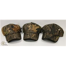 LOT OF 3 NEW MOSSY OAK ADJUSTABLE SIZE BALL CAPS