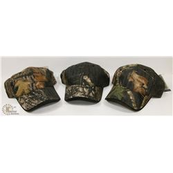LOT OF 3 NEW MOSSY OAK ADJUSTABLE SIZE BALL CAPS