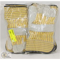 2 BUNDLES OF 70% LEATHER WORK GLOVES