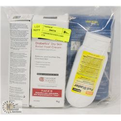 BAG OF ASSORTED FOOT CARE PRODUCTS