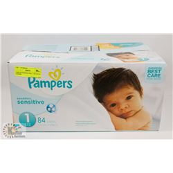 CASE OF PAMPERS SIZE 1 , 84 COUNT DIAPERS