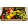 Image 1 : FLAT OF ASSORTED DECORATIVE FRUIT & VEGETABLES.