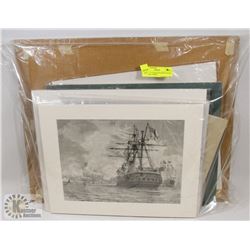 GROUP OF 12 MATTED PRINTS WITH MARITIME THEME