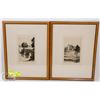 Image 1 : PAIR OF FRAMED ORIGINAL ETCHINGS 1930 BY A. SIMES.