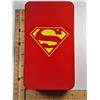 Image 1 : 6)  SUPERMAN TIN FILLED WITH 120 LAPEL PINS