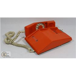 1970'S ORANGE DIAL PHONE - STILL WORKING