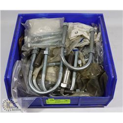 BLUE TRAY OF ASSORTED BOLTS, NUTS & HARDWARE
