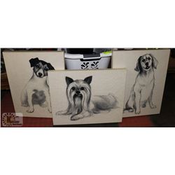LOT OF 3 SHOWHOME DOG THEME WALL ART