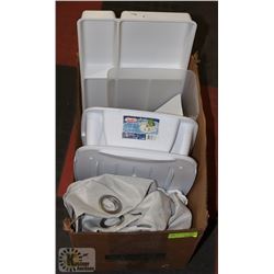 BOX OF ASSORTED KITCHEN ITEMS INCLUDING CUTLERY