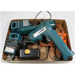 MAKITA DRILL, FLASHLIGHT, CHARGER & BLACK & DECKER