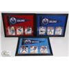 Image 1 : LOT OF 3 EDMONTON OILERS FRAMED CARD PICTURES.