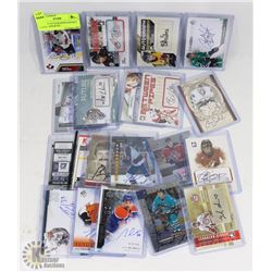LOT OF 21 AUTOGRAPHED HOCKEY CARDS - ASSORTED