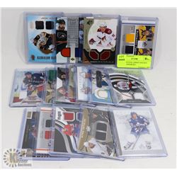 LOT OF 16 DUAL JERSEY HOCKEY CARDS - ASSORTED