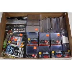 LARGE LOT OF CARD AND COMIC SUPPLIES INCL LOADERS