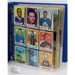 BINDER OF OVER 320 HOCKEY CARDS 1970-1989.