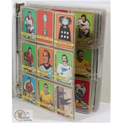 BINDER OF OVER 370 HOCKEY CARDS 1970-1989.