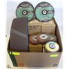 LARGE BOX WITH ASSORTED ABRASIVE FLAP-WHEELS &