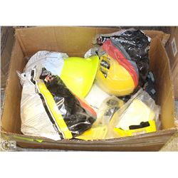 LOT OF 8 HEADLAMPS & 6 HARD HATS