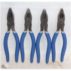 4 NEW JET 8" LINEMAN'S PLIERS