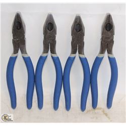 4 NEW JET 8" LINEMAN'S PLIERS