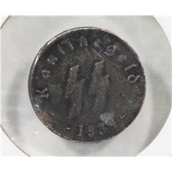 1939 NAZI SS 50 PFENNING COIN