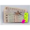 Image 1 : LOT OF 10 UNC 1986 CANADIAN $2.00 BILLS