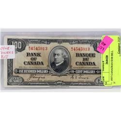 1937 CANADIAN $100 BILL