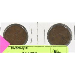 LOT OF 2 CANADIAN 1934 ONE CENT COINS.