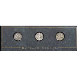 SET OF 3 U.S. BUFFALO NICKELS