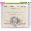 Image 1 : 1965 CANADIAN QEII 25 CENT ICCS PROOF LIKE 65
