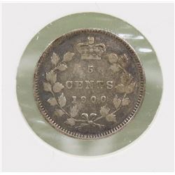1900 OVAL O'S QUEEN VIC 5 CENT COIN