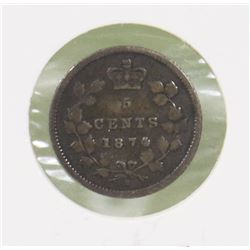 1874 QUEEN VICTORIA SILVER 5 CENT COIN