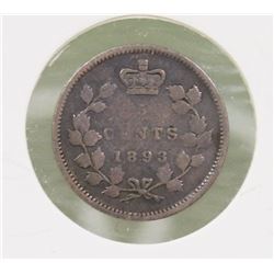 1893 CANADIAN QUEEN VICTORIA 5 CENT COIN
