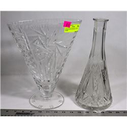 LOT OF TWO PINWHEEL CRYSTAL VASES