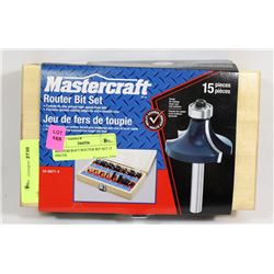 MASTERCRAFT ROUTER BIT SET 15 PIECES