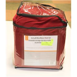 ANTI PILL MICROFLEECE BURGUNDY  KING SIZE SHEET