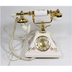 WHITE VINTAGE STYLE TELEPHONE