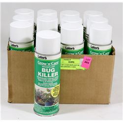CASE OF 12 HOUSEPLANT BUG KILLER AEROSOL CANS