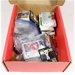 BOX OF ASSORTED HOCKEY AND BASEBALL CARDS