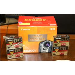 CANON ES8200V VIDEO CAMCORDER AND 4 TRACKS.