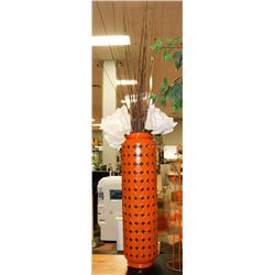 ORANGE METAL SHOWHOME PLANTER POT WITH DECORATIVE