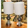 Image 1 : PAIR OF BRUSHED NICKLE COLORED SHOWHOME LAMPS
