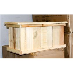 STAINED PINE PLANTER 27"X11"X12".