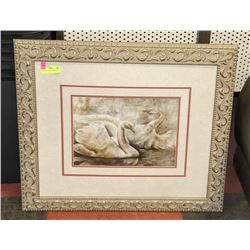 SWAN WALL ART FRAMED-NO GLASS