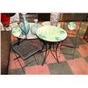 Image 1 : CERAMIC TOP PATIO TABLE W/ METAL BASE & 2 MATCHING